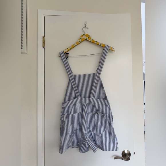 Free People x Rollas Original High Rise Cut Off Denim Overalls - Picture 5 of 9
